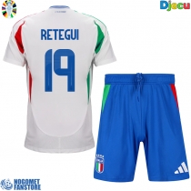 Italija Mateo Retegui #19 Gostujuci Dres za djecu EP 2024 Kratak Rukav (+ Kratke hlače)